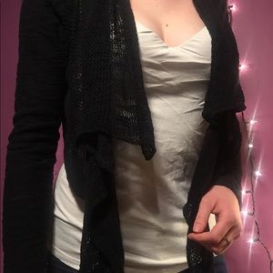 Black Mesh Cardigan